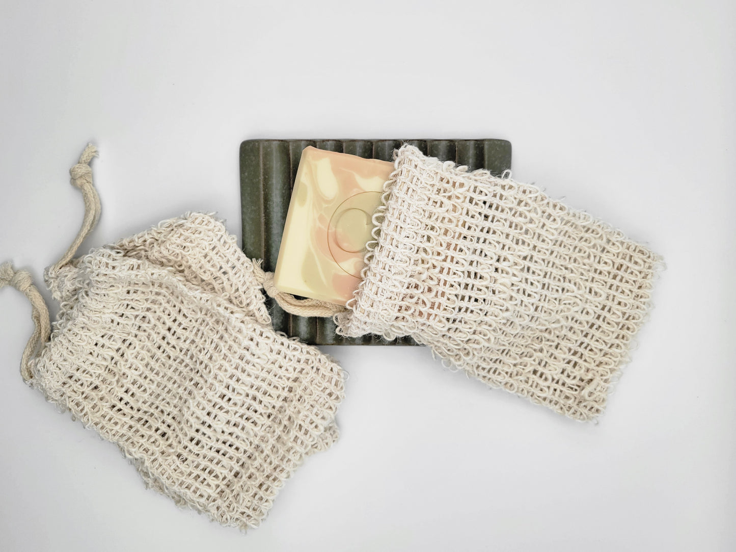 Sisal Soap Saver Bag cotton linen blend travel essential soap care essential