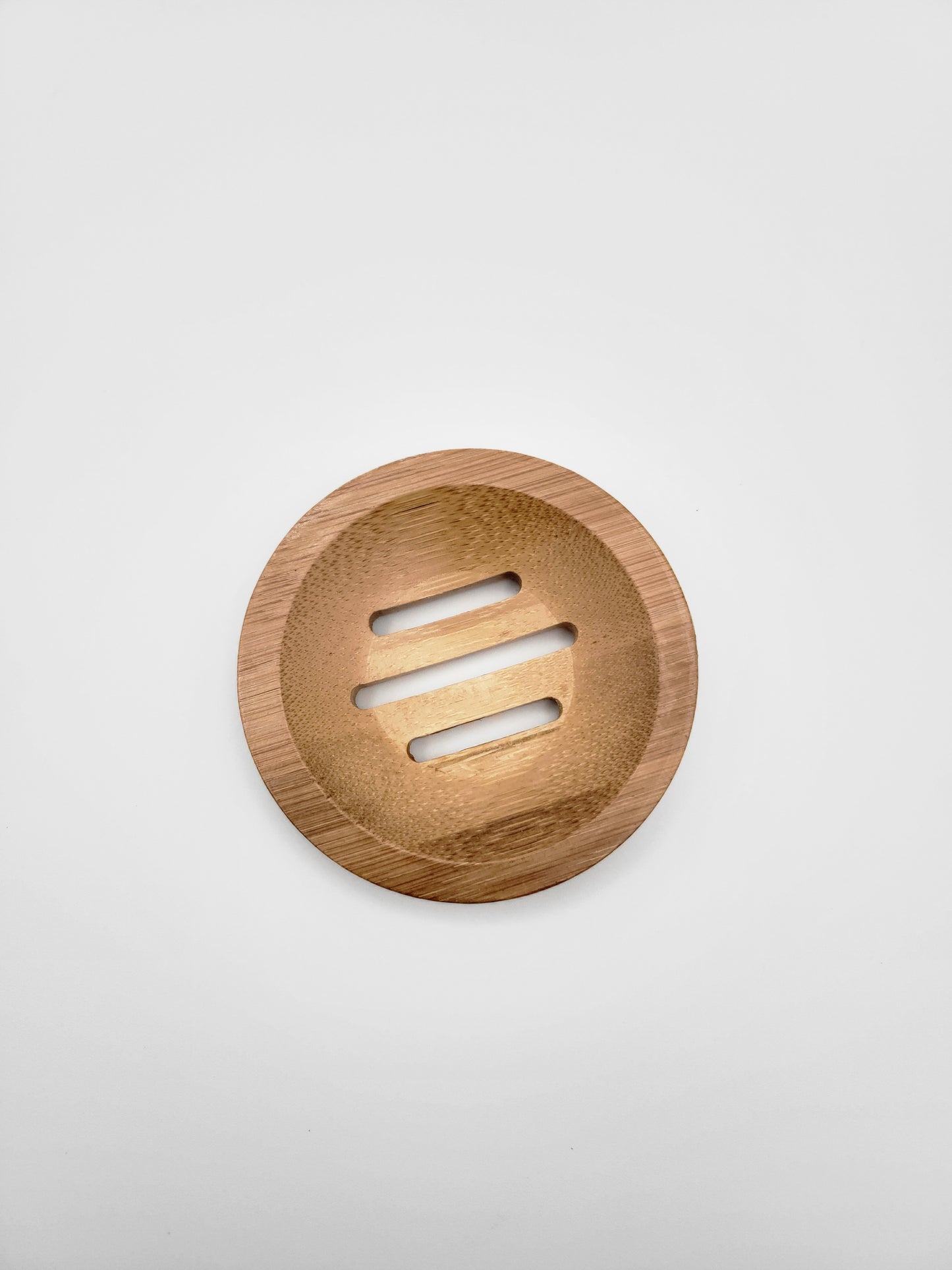 Bamboo Guest Soap Dish round drainage