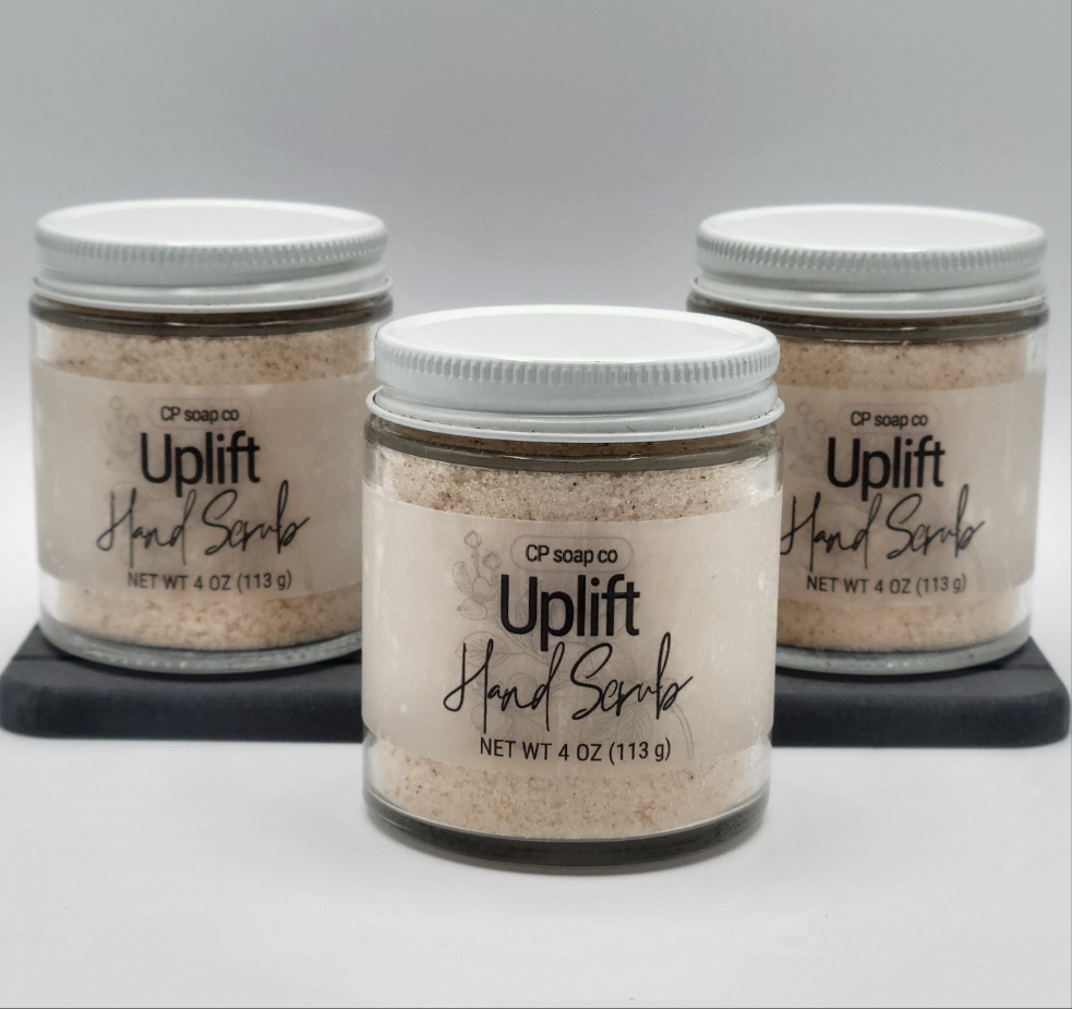 Handcrafted Uplift Hand Scrub citrus, spice, and woody